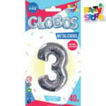 GLOBO METAL CHICO PLATA Nº3 X1
