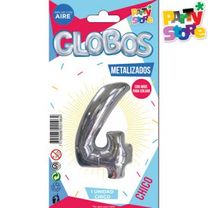 GLOBO METAL CHICO PLATA Nº4 X1