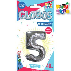 GLOBO METAL CHICO PLATA Nº5 X1