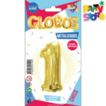 GLOBO METAL CHICO DORADO Nº1 X1