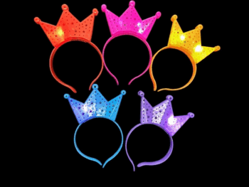 VINCHA CORONA PLAST TRANSP C/LUZ X1