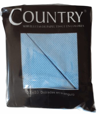 SERVILLETAS COUNTRY CELESTE 33X33X40