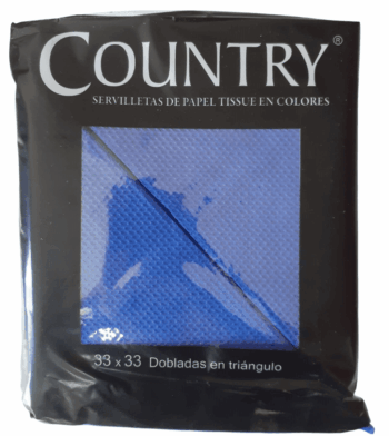 SERVILLETAS COUNTRY AZUL 33X33X40