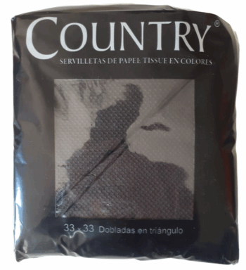 SERVILLETAS COUNTRY NEGRO 33X33X40.